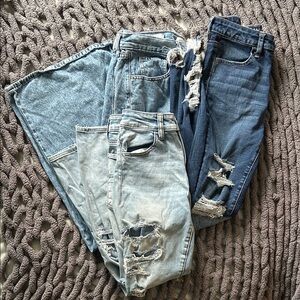 American Eagle Outfitters Women's Jeans - Light and Dark Blue